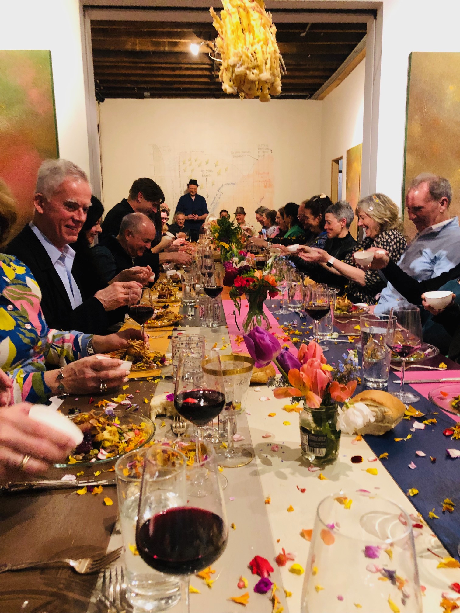 Guests at the long dining table at 6018North